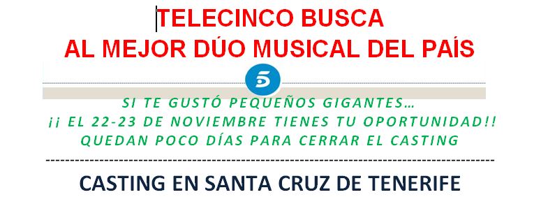 Telecinco busca al mejor dúo musical del país