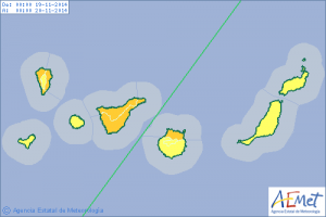 Tormentas sobre Canarias desde el miércoles 19 al sábado 22.